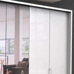 Wohnen Kleiderschränke<Stylischer Schlafzimmer Schrank in Weiß Glas glänzend - Dolienca