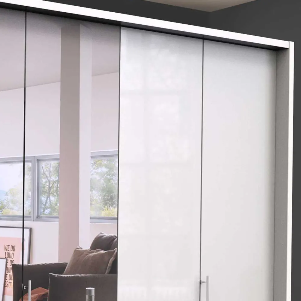 Wohnen Kleiderschränke<Stylischer Schlafzimmer Schrank in Weiß Glas glänzend - Dolienca