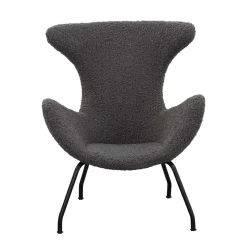 Wohnen Sessel<Stylischer Sessel mit grauem Plüsch bezogen - Simple