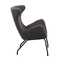 Wohnen Sessel<Stylischer Sessel mit grauem Plüsch bezogen - Simple