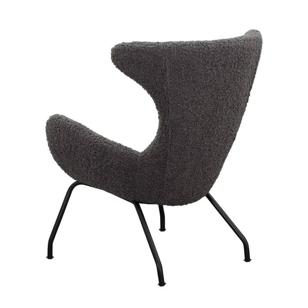 Wohnen Sessel<Stylischer Sessel mit grauem Plüsch bezogen - Simple