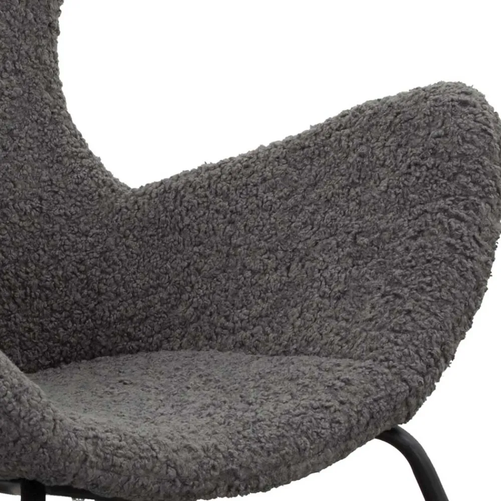 Wohnen Sessel<Stylischer Sessel mit grauem Plüsch bezogen - Simple
