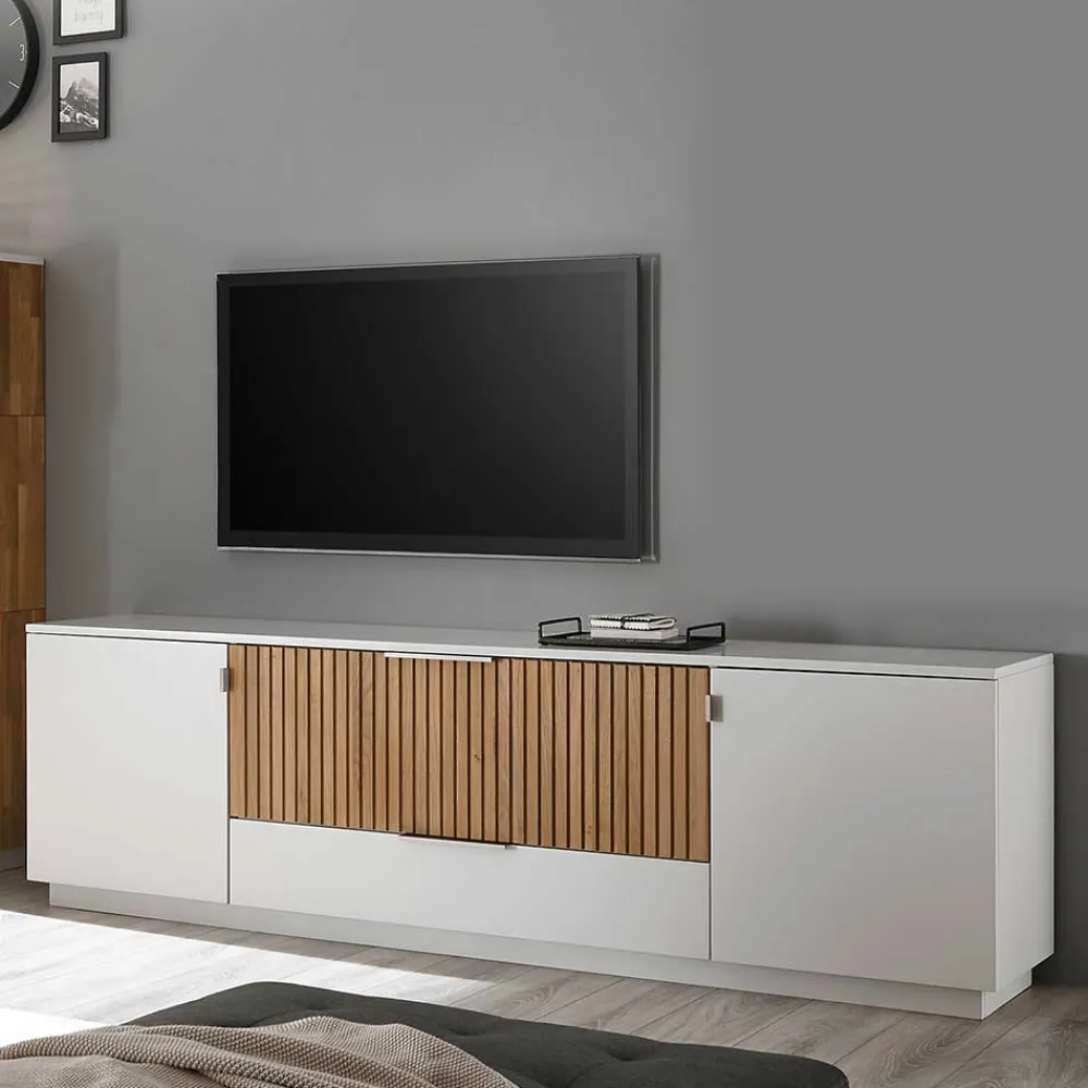Wohnen Lowboards<Stylisches TV Board in Weiß - Miloris