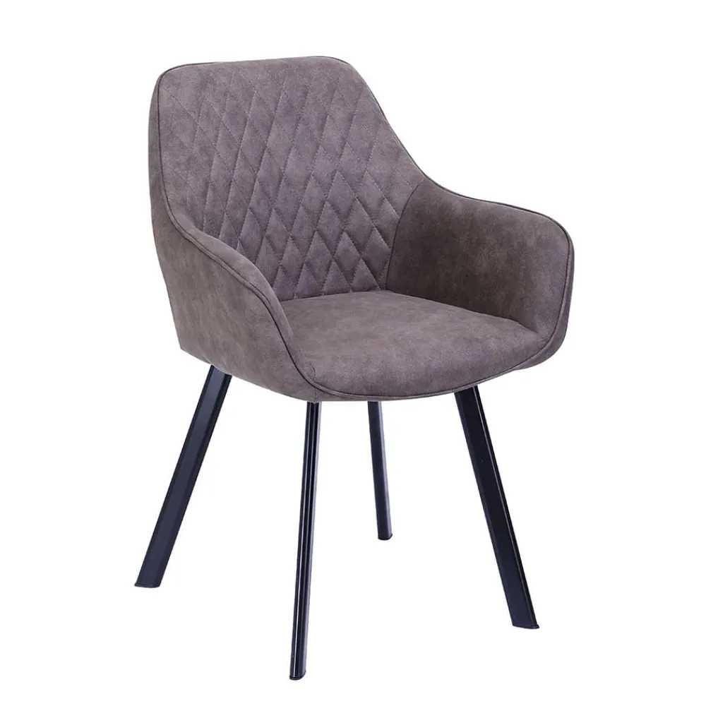 Wohnen Stühle<Taupe Esstischstuhl mit Armlehnen - Arvita (2er Set)
