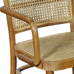 Wohnen Stühle<Teak Armlehnenstuhl mit Wiener Geflecht - Crasidio