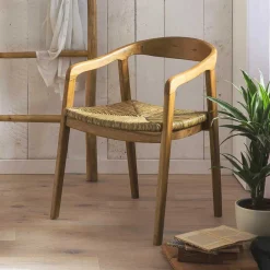 Wohnen Stühle<Teak Holzstuhl mit Armlehnen - Donabello