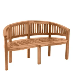 Wohnen Sitzbank<Teakholz Bananenbank für Garten 150x86x61 - Klahuma