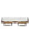 Wohnen Sitzgruppe<Teakholz Lounge modular & 2 Couchtische - Palm (sechsteilig)