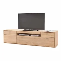 Wohnen Wohnwände<Teilmassive TV Anbauwand in Eiche - Vernella (vierteilig)