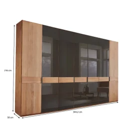 Wohnen Kleiderschränke|Schränke<Teilmassiver Schrank mit sieben Türen - Hung