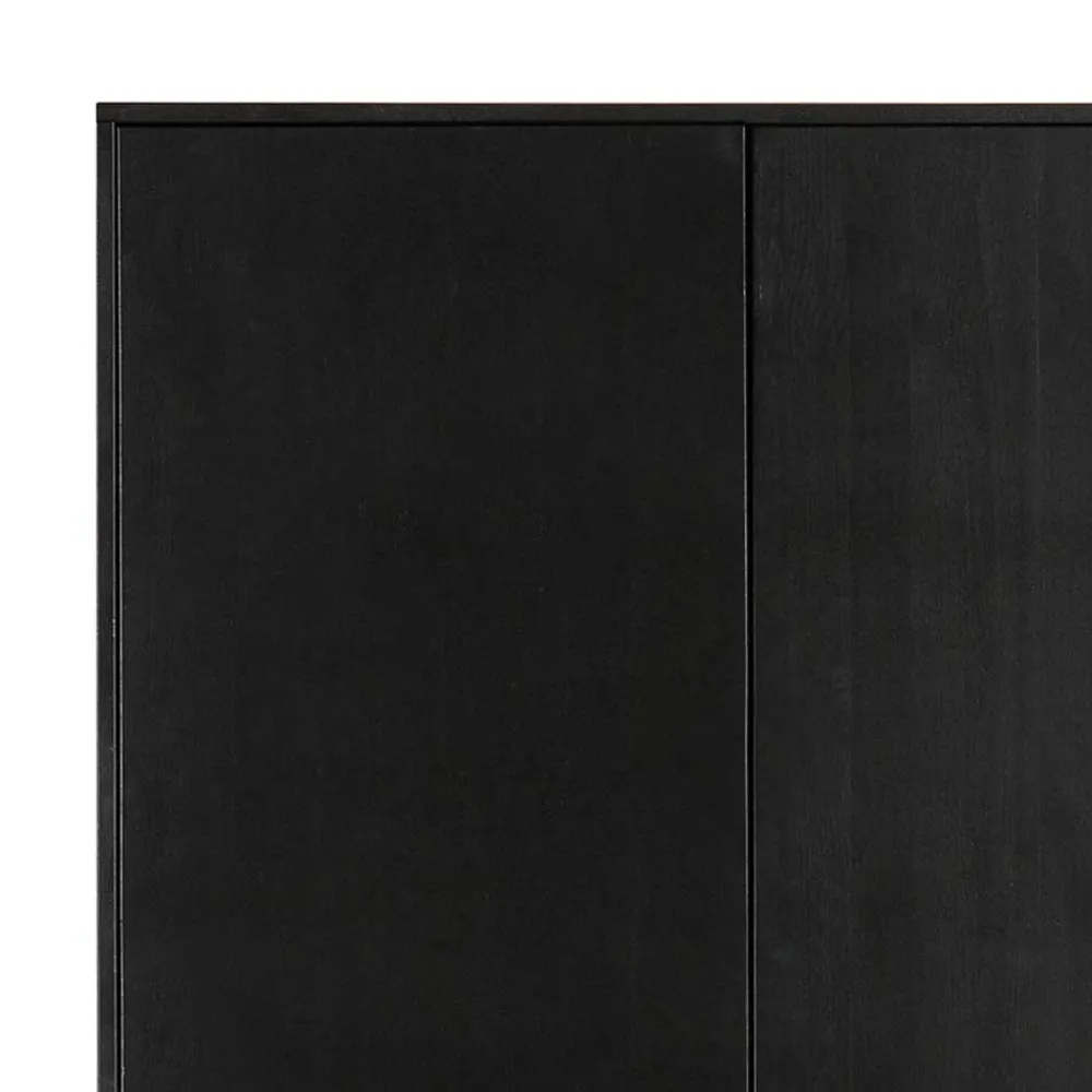 Wohnen Kleiderschränke|Schränke<Teilmassiver 94x180x40 Kiefernholz Kleiderschrank in Schwarz - Ilvessino