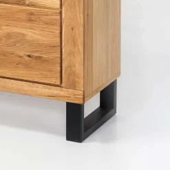 Wohnen Highboards|Vitrinen<Teilmassives Highboard einseitig Glas - Arello