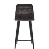 Wohnen Hocker|Stühle<Tresenstühle in Anthrazit Veloursbezug - Varagosta (2er Set)