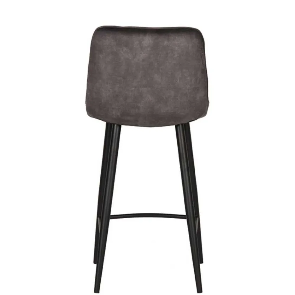 Wohnen Hocker|Stühle<Tresenstühle in Anthrazit Veloursbezug - Varagosta (2er Set)