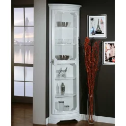 Wohnen Vitrinen<1-türige Eckvitrine im Vintage Design - Zarinas