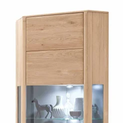 Wohnen Vitrinen<1-türige Eck-Vitrine in Eiche Bianco - Vernella