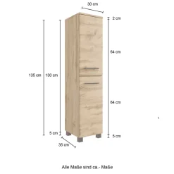 Wohnen Schränke<2-türiger Badschrank - 30x135x35 cm - Arazony