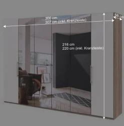 Wohnen Kleiderschränke|Schränke<3-türiger Falttüren-Kleiderschrank 300 cm - Vaclyn