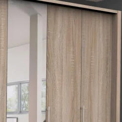 Wohnen Kleiderschränke<3-türiger Falttüren-Kleiderschrank mit Spiegel - Zayun