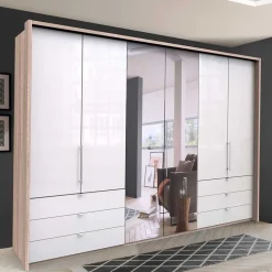Wohnen Kleiderschränke<3-türiger Gleittüren-Kleiderschrank mit Spiegel - Bosays