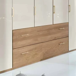 Wohnen Kleiderschränke<5-türiger Kleiderschrank Anglesia in Creme und Eiche