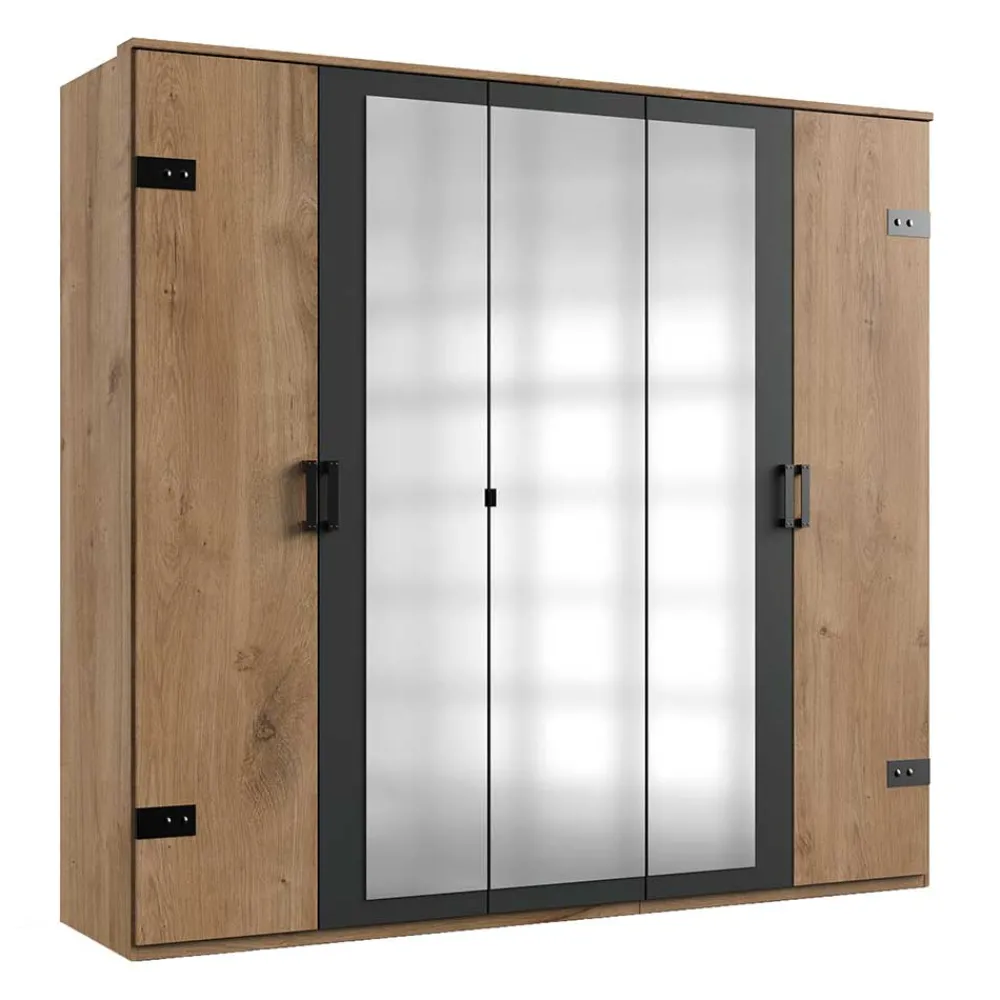Wohnen Kleiderschränke<5-türiger Kleiderschrank im Industry und Loft Stil - Enegal