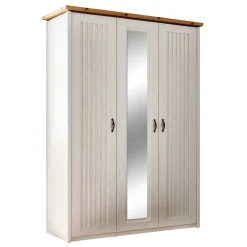 Wohnen Kleiderschränke<3-türiger Kleiderschrank in Weiß & Eiche Dekor - Malvissa