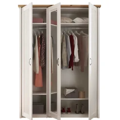 Wohnen Kleiderschränke<3-türiger Kleiderschrank in Weiß & Eiche Dekor - Malvissa