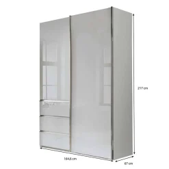 Wohnen Kleiderschränke<2-türiger Kleiderschrank in Weiß Glas - Heralisa