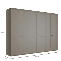 Wohnen Kleiderschränke<6-türiger Kleiderschrank in Hellgrau - Ridonna