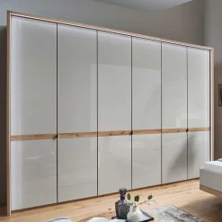 Wohnen Kleiderschränke|Schränke<6-türiger Kleiderschrank in Beige Glas - Crascanu