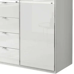 Wohnen Kleiderschränke<3-türiger Kleiderschrank in Weiß Glasfront - Rocca