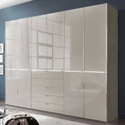 Wohnen Kleiderschränke|Schränke<6-türiger Kleiderschrank mit fünf Schubladen - Nucina