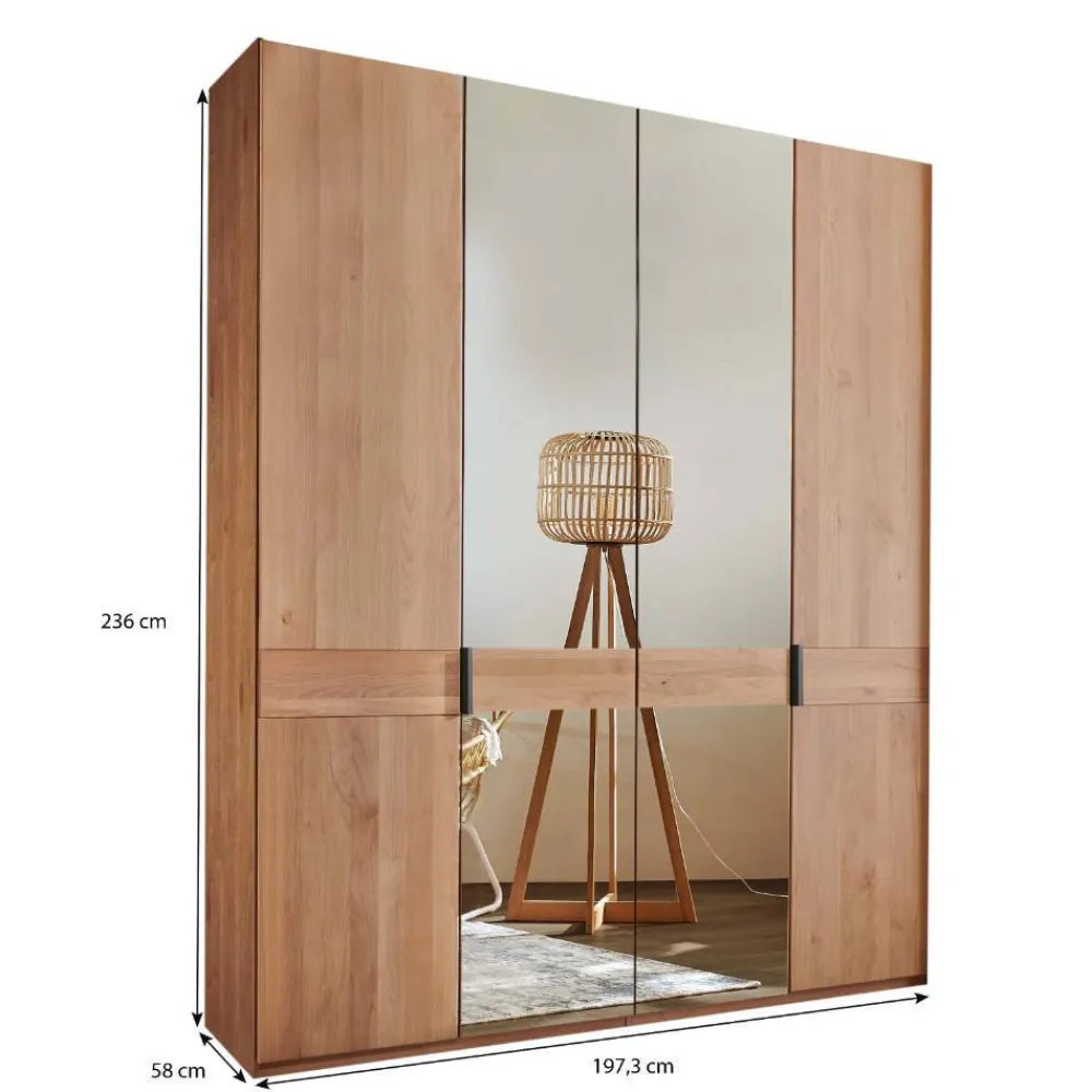 Wohnen Kleiderschränke<4-türiger Kleiderschrank mit zwei Spiegeltüren - Murray