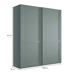 Wohnen Schränke|Kleiderschränke<2-türiger Kleiderschrank mit Schwebetüren - modern - Rajavo