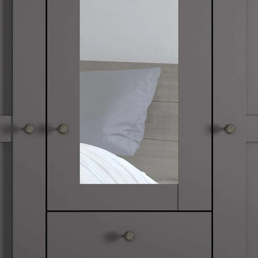 Wohnen Kleiderschränke<3-türiger Kombi-Kleiderschrank mit Spiegel - Mataram