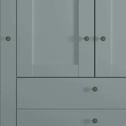 Wohnen Kleiderschränke<4-türiger Kombi-Kleiderschrank in Graugrün - Rajavo