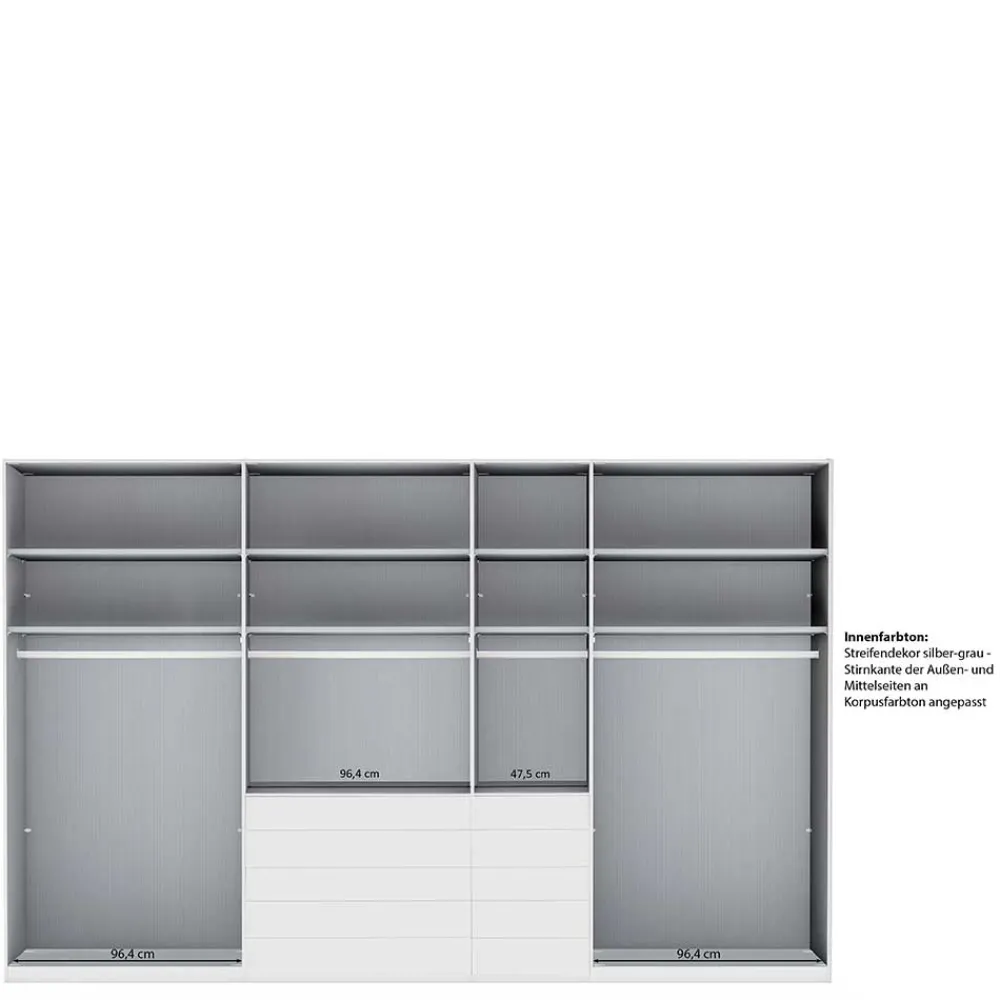 Wohnen Kleiderschränke|Schränke<7-türiger Kombi-Kleiderschrank 345 cm breit - Nucina