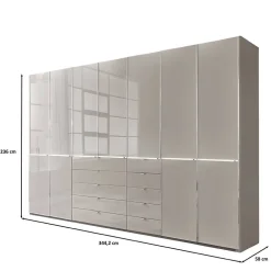 Wohnen Kleiderschränke|Schränke<7-türiger Kombi-Kleiderschrank 345 cm breit - Nucina