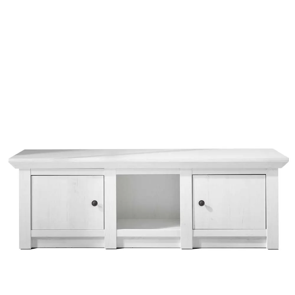 Wohnen Tv & Hifi-Möbel|Lowboards<2-türiger Landhaus TV Schrank in Weiß - Chelles