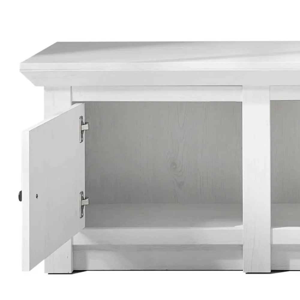 Wohnen Tv & Hifi-Möbel|Lowboards<2-türiger Landhaus TV Schrank in Weiß - Chelles