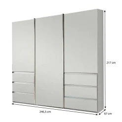 Wohnen Kleiderschränke<3-türiger Schiebetürenschrank in Weiß - Onspira