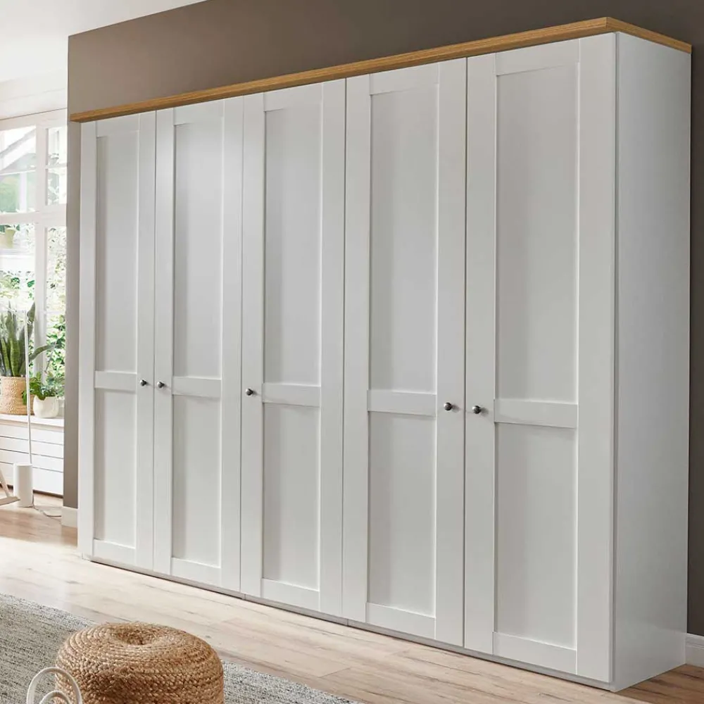 Wohnen Kleiderschränke<5-türiger Schlafzimmer Kleiderschrank in Weiß - Ignacio