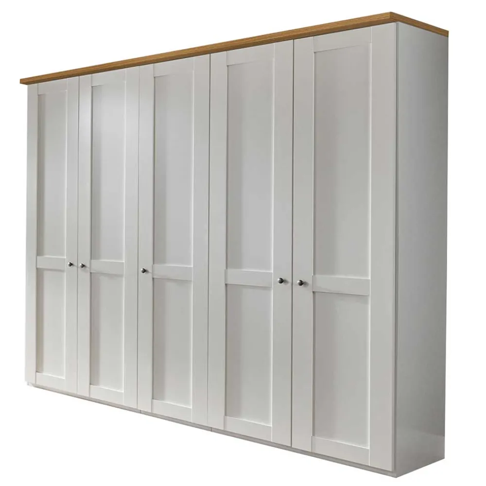 Wohnen Kleiderschränke<5-türiger Schlafzimmer Kleiderschrank in Weiß - Ignacio