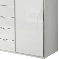 Wohnen Kleiderschränke|Schränke<3-türiger Schlafzimmerschrank in Weiß Glasfront - Rocca