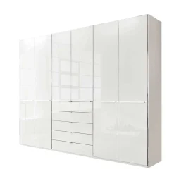 Wohnen Kleiderschränke<6-türiger Schlafzimmerschrank in Weiß Glasfront - Rocca