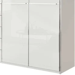 Wohnen Kleiderschränke<6-türiger Schlafzimmerschrank in Weiß Glasfront - Rocca