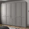 Wohnen Kleiderschränke|Schränke<5-türiger Schlafzimmer-Schrank in Hellgrau - Ridonna