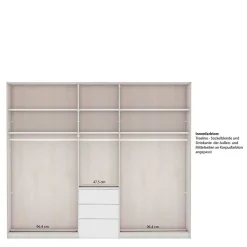 Wohnen Kleiderschränke|Schränke<5-türiger Schlafzimmer-Schrank in Hellgrau - Ridonna