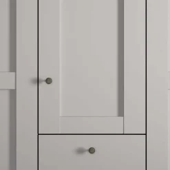 Wohnen Kleiderschränke|Schränke<5-türiger Schlafzimmer-Schrank in Hellgrau - Ridonna